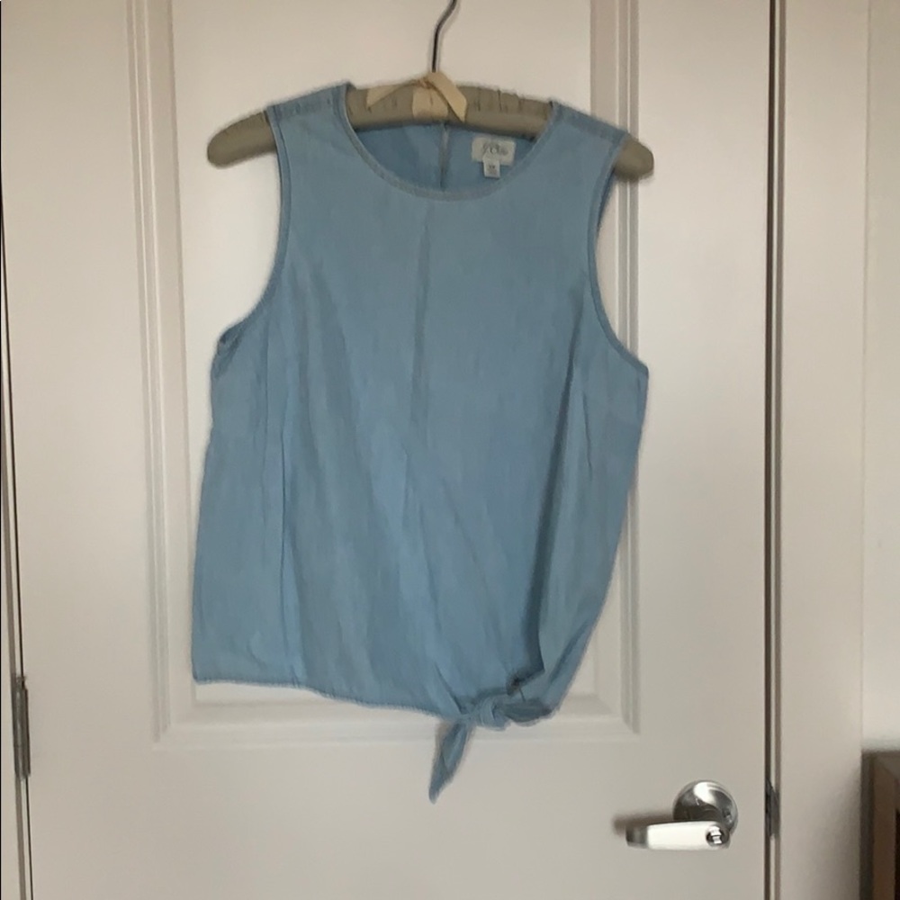 Jcrew chambray tie front tank